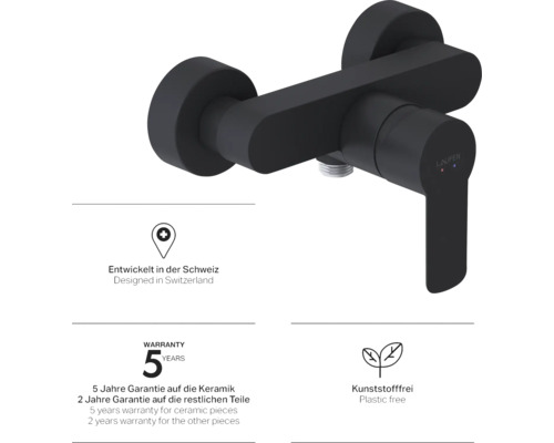 Schwarze Waschtischarmatur von Laufen