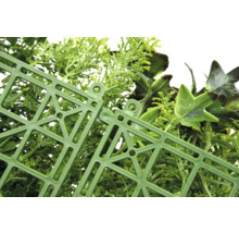 Nahaufnahme von zwei miteinander verbundenen Kunsthecken-Elementen