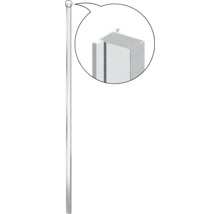 Duschstange mit rechteckigem Profil und Detailansicht