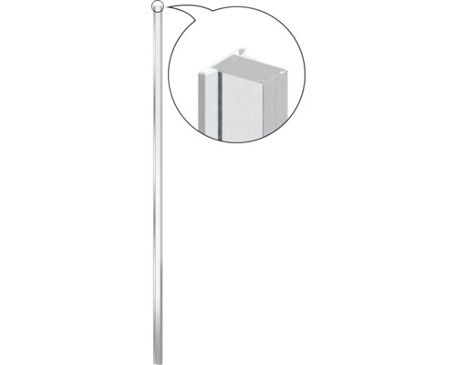 Duschstange mit rechteckigem Profil und Detailansicht