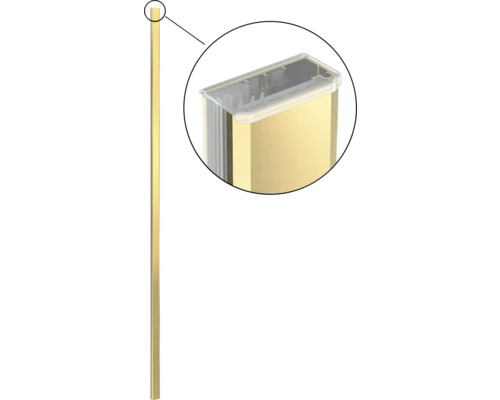 Goldfarbene Profilleiste mit transparenter Abdeckung