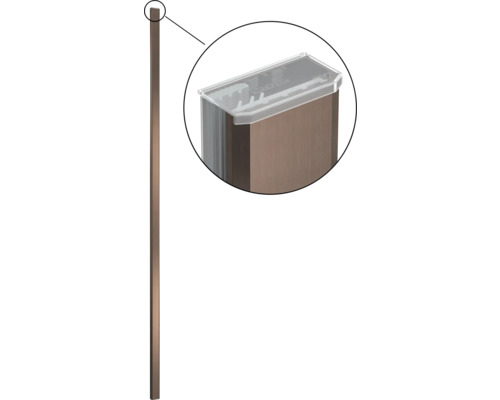 Zaunpfosten aus Metall mit transparenter Abdeckung