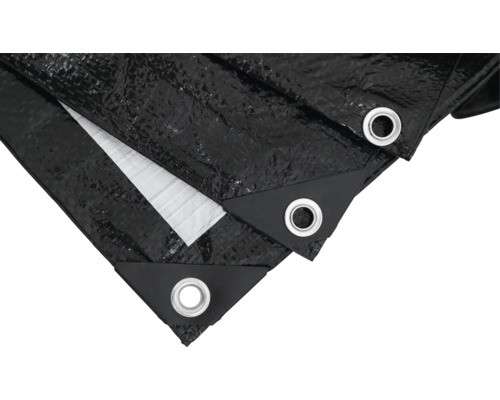 Detailansicht einer Abdeckplane mit Ösen zur Befestigung
