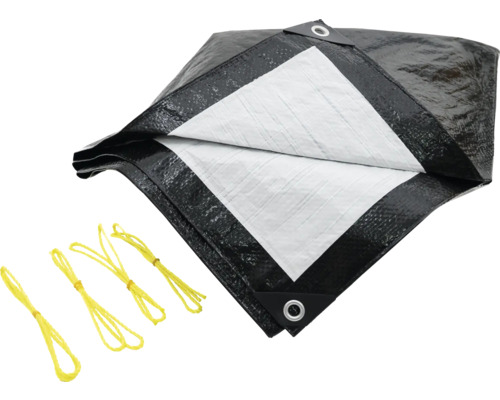 Plane mit Ösen und Befestigungsseilen