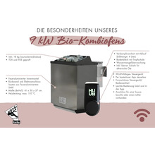 9 Kilowatt Bio Kombiofen mit Saunasteinen und Steuerung
