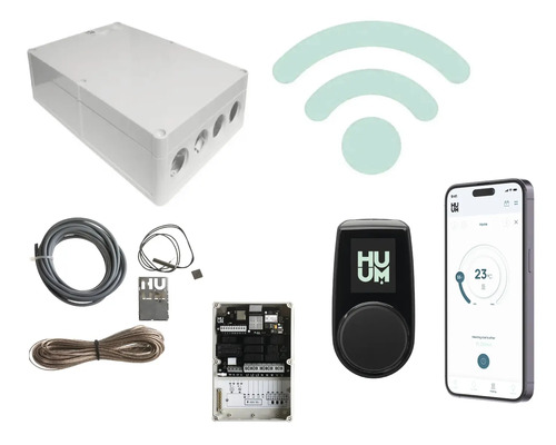 Huum Steuergerät mit Zubehör und Smartphone-App zur Temperaturregelung