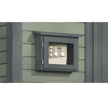 Wasseruhrenschrank mit Wasseruhr an einer Hauswand