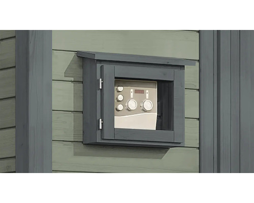 Wasseruhrenschrank mit Wasseruhr an einer Hauswand