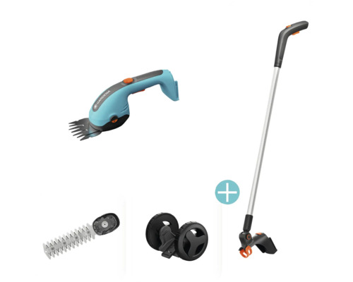 Gardena Akku-Grasschere Set mit Schaft und Rädern