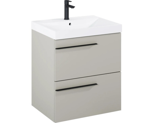 Waschtischunterschrank mit Waschbecken und Armatur