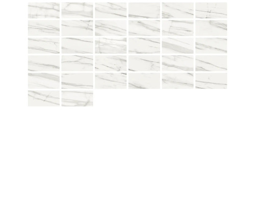 Anordnung von Wandfliesen mit Marmoroptik.