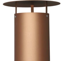 Gartenleuchte mit zylindrischem Schirm und flachem Dach