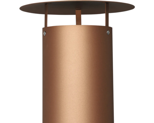 Gartenleuchte mit zylindrischem Schirm und flachem Dach