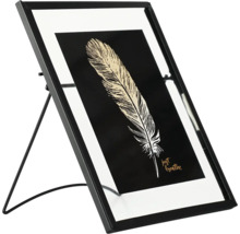 Dekorativer Bilderrahmen mit Feder-Motiv und Aufsteller