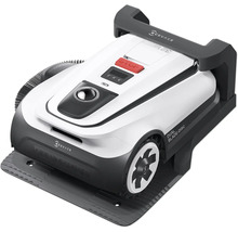 Rasenmähroboter auf Ladestation