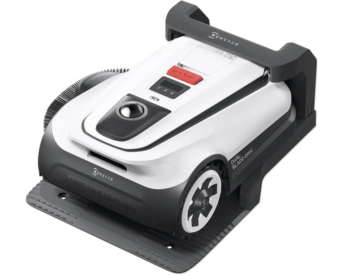 Rasenmähroboter auf Ladestation