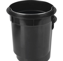 Schwarzer Kunststoffeimer mit Metalleinsatz
