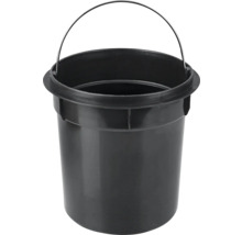 Schwarzer Eimer mit Metallhenkel