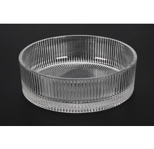 Runde Glasschale mit gerippter Textur