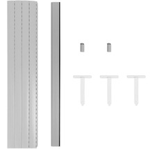 Regalsystem bestehend aus Schienen, Pfosten und Halterungen