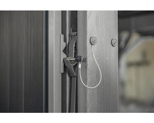Detailansicht einer Tür mit Sicherheitsverriegelung