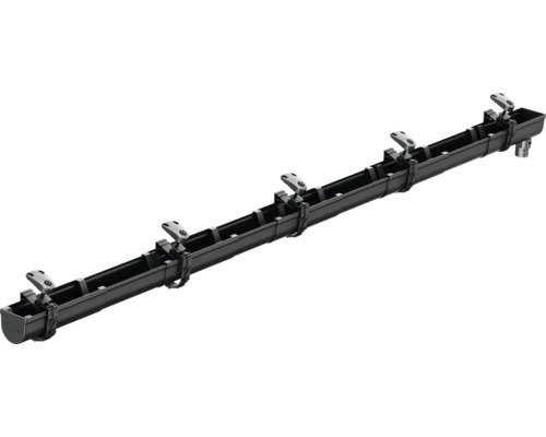 Dachrinne mit Rinnenhaltern und Ablaufrohr