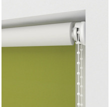 Grüne Rollos im Detail mit Kettenzug