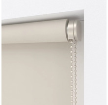 Beiges Rollo mit Kettenzug zur Fensterdekoration