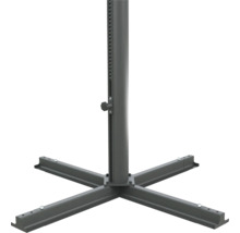 Schirmständer aus Metall mit vierbeiniger Basis und höhenverstellbarer Stange