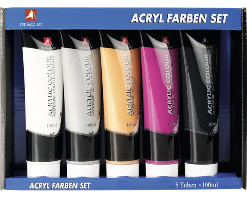Acrylfarben Set mit fünf Tuben à 100 ml
