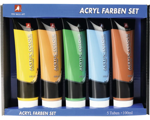 Acrylfarben Set mit fünf Tuben á 100ml