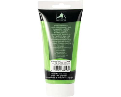 Tube mit grüner Künstler-Acrylfarbe