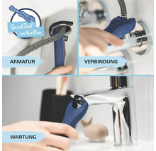 Bildmontage zur Armatur-, Verbindungs- und Wartungsanwendung des QuickTools