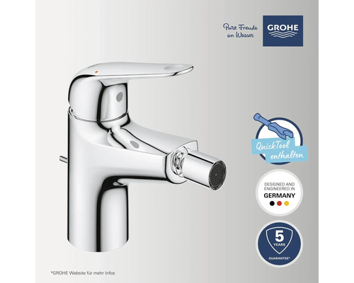 Bidetarmatur mit QuickTool und fünf Jahren Garantie