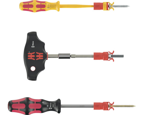 Drei Schraubendreher mit Schraubenhaltern im Set von Wera