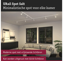 URail Spot Salt Schienensystem mit mehreren Strahlern im Wohnzimmer