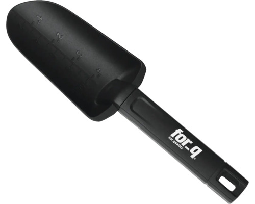 Gartenschaufel aus Kunststoff mit Tiefenmarkierung und For-Q Logo