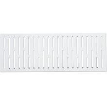 Weiße Kunststoffabdeckung mit Schlitzen für Entwässerungsrinnen