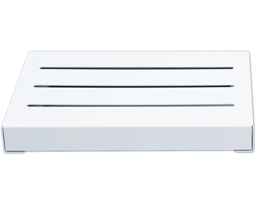 Weißer Duschhocker mit drei Schlitzen