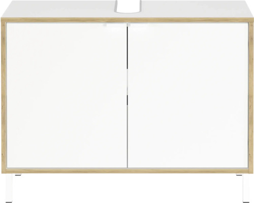 Waschbeckenunterschrank mit zwei Türen und Füßen