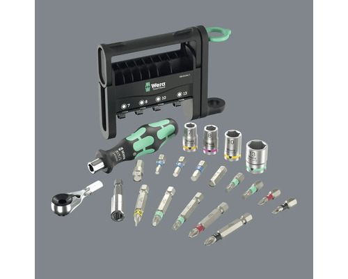 Wera Werkzeugsatz mit Bits, Nüssen, Knarre und Halter