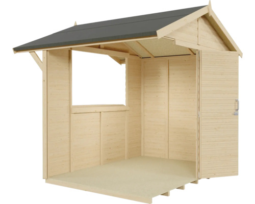 Offener Holzgartenhaus Bausatz mit Dach