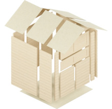 Explosionszeichnung eines Gartenhauses aus Holz