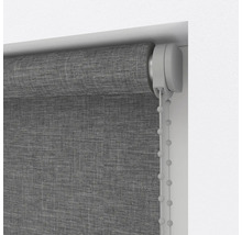 Graues Rollo mit Kettenzug zur Fensterdekoration und zum Sonnenschutz