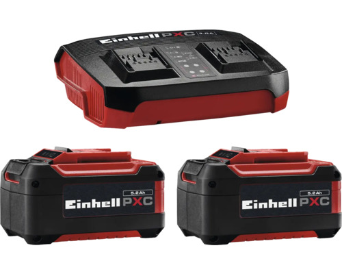 Einhell Power X-Change Starter-Set mit Ladegerät und zwei Akkus