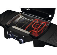 Elektrogrill mit Heizelementen und Bedienknöpfen