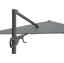 Detailansicht eines Sonnenschirms mit Kurbelmechanismus