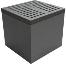 Kubischer Grauwasserbehälter mit Gitterabdeckung