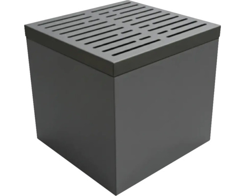 Kubischer Grauwasserbehälter mit Gitterabdeckung