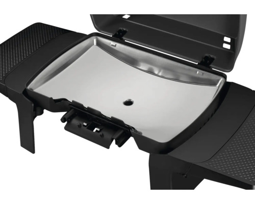 Offener Elektrogrill mit Grillfläche und Ablagefläche